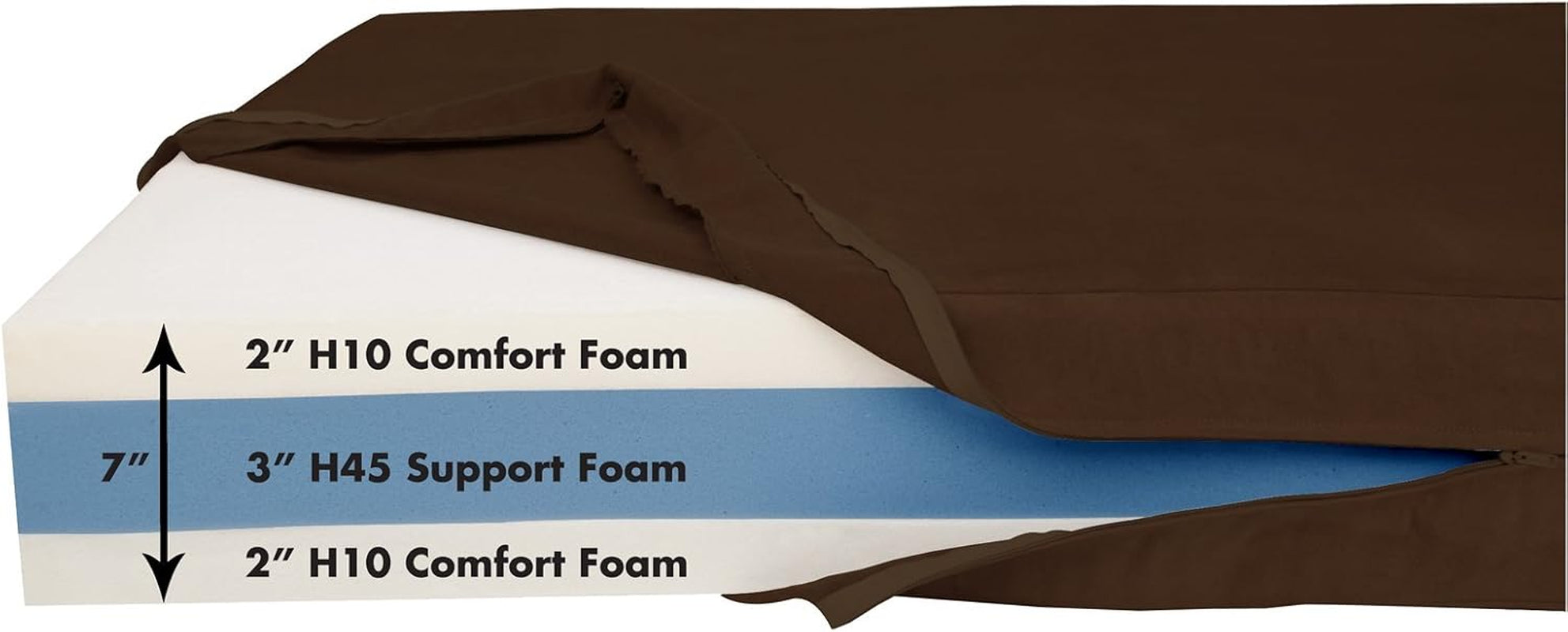 Barker Beds XL Orthopedic Dog Bed - 7" Memory Foam Mattress - 75-120 Lbs - Joint Pain & Arthritis Support - Vet Recommended, Washable Cover - Made in USA - 52"X36"X7" - Chocolate