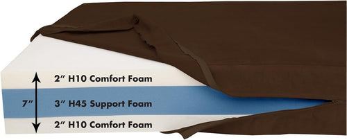 Barker Beds XL Orthopedic Dog Bed - 7" Memory Foam Mattress - 75-120 Lbs - Joint Pain & Arthritis Support - Vet Recommended, Washable Cover - Made in USA - 52"X36"X7" - Chocolate