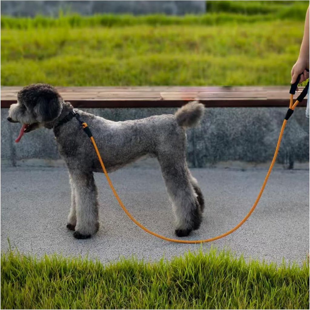 Heavy Duty Rope Dog Leash, 6/8/10FT Nylon Pet Leash, Soft Padded Handle Thick Lead Leashes for Large Medium Dogs (Orange, 1/2" * 6')