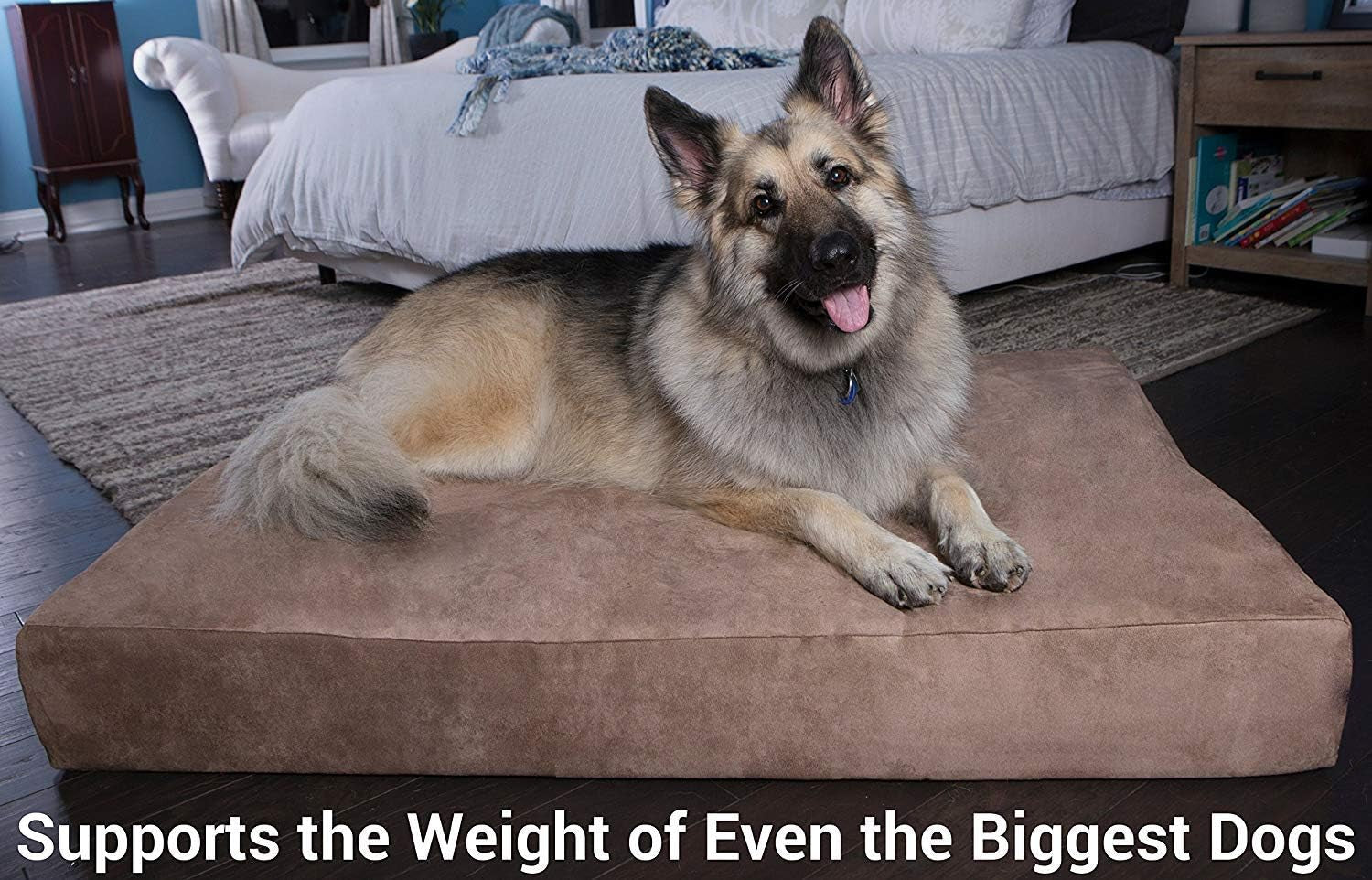 Barker Beds Giant Orthopedic Dog Bed - 7" Memory Foam Mattress - 100-300 Lbs - Joint Pain & Arthritis Support - Vet Recommended, Washable Cover - Made in USA - 60"X48"X7" - Burgundy