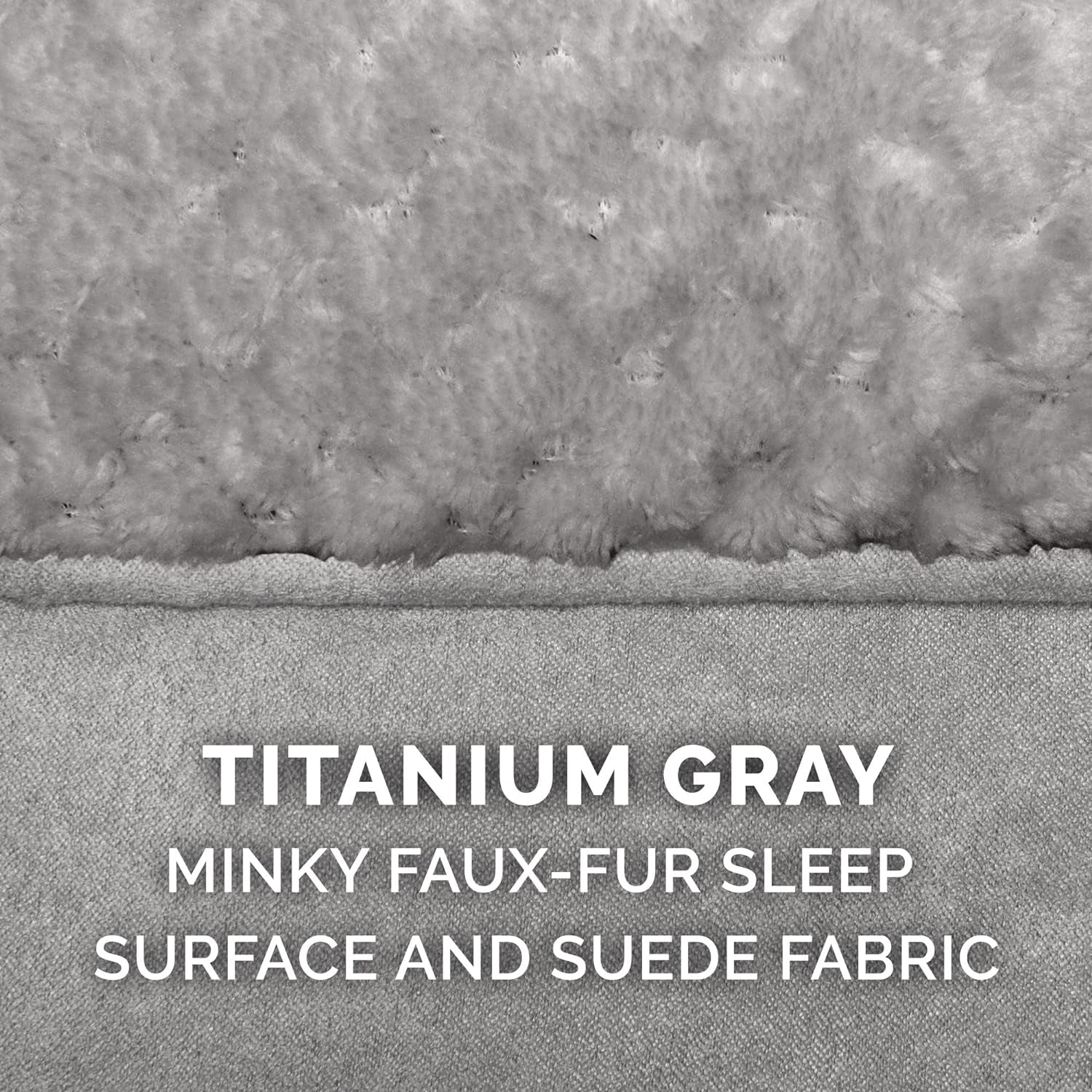 Furhaven Orthopedic Dog Bed for Medium/Small Dogs W/ Pillow Cushion Top & Removable Washable Cover, for Dogs up to 35 Lbs - Minky Plush & Suede Pillow Top Mattress - Titanium Gray, Medium