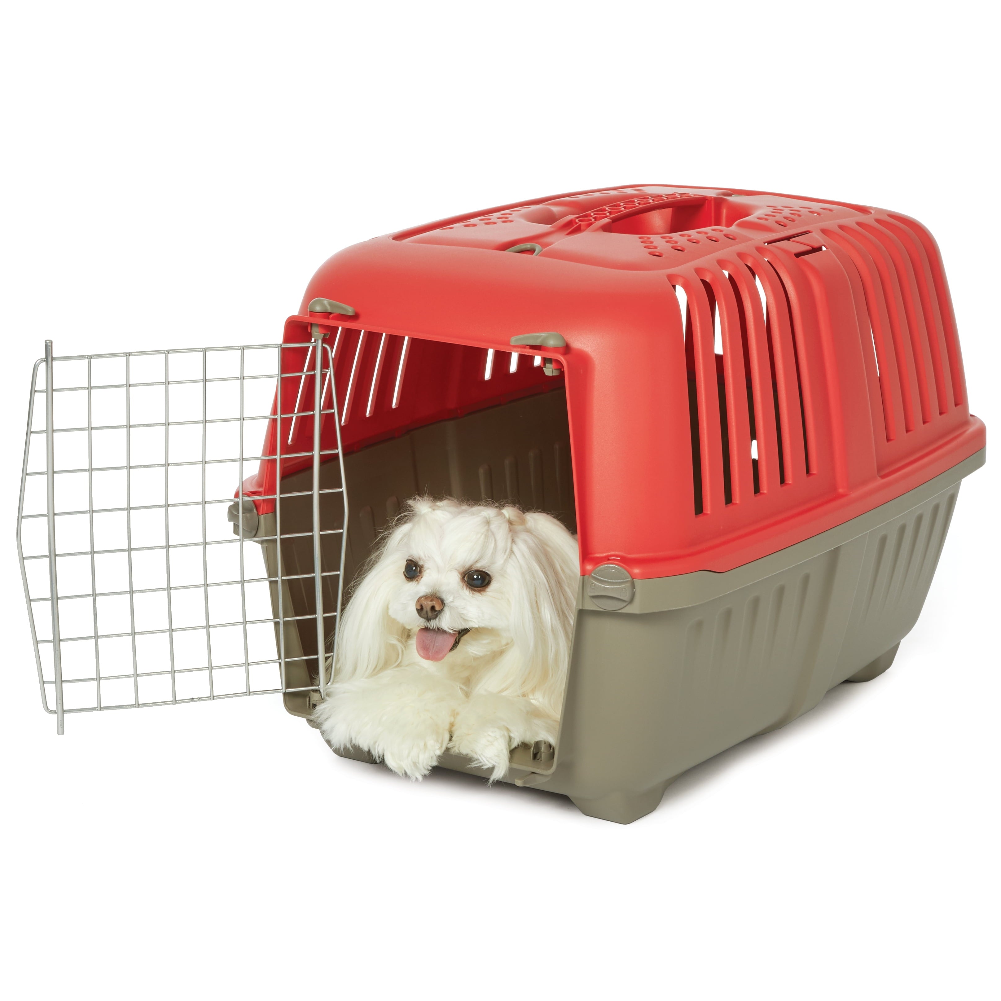 24 Inch Spree Travel Pet Carrier for Dog or Cat with Steel Door, Red