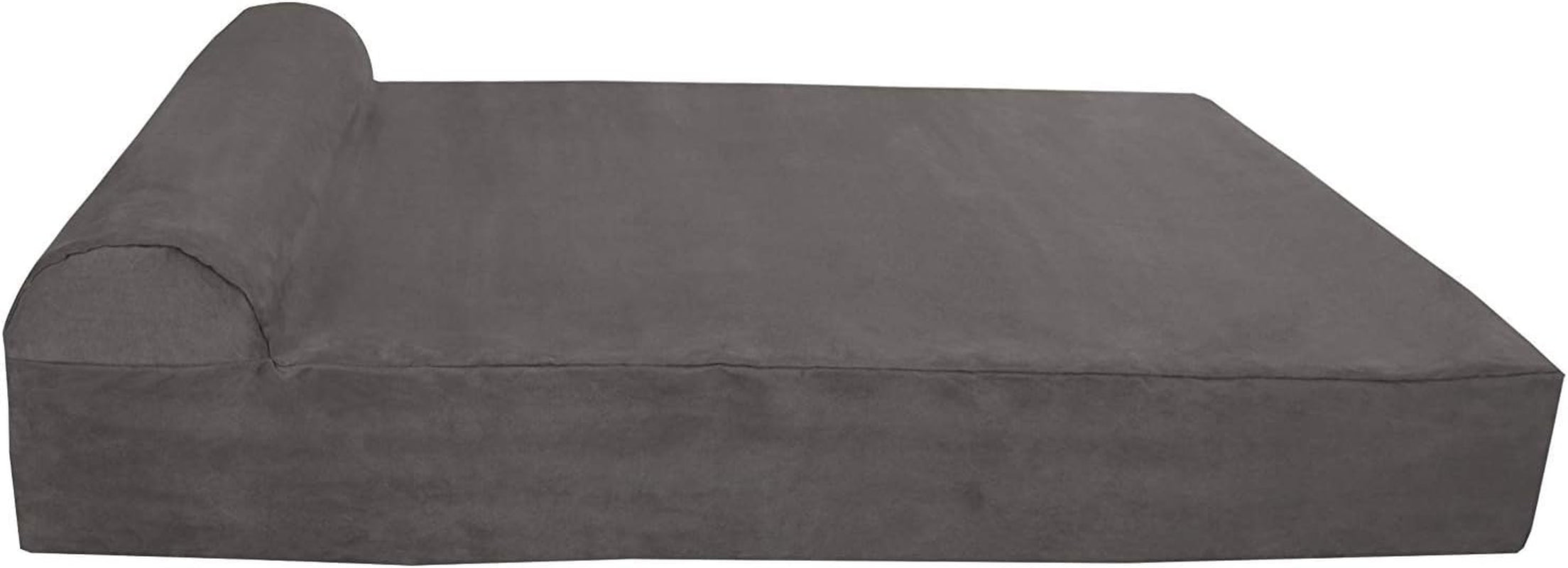 Barker Beds XL Orthopedic Dog Bed - 7" Pillow Top with Headrest - 75-120 Lbs - Memory Foam for Joint Pain & Arthritis - Vet Recommended, Washable Cover - Made in USA - 52"X36"X7" - Charcoal