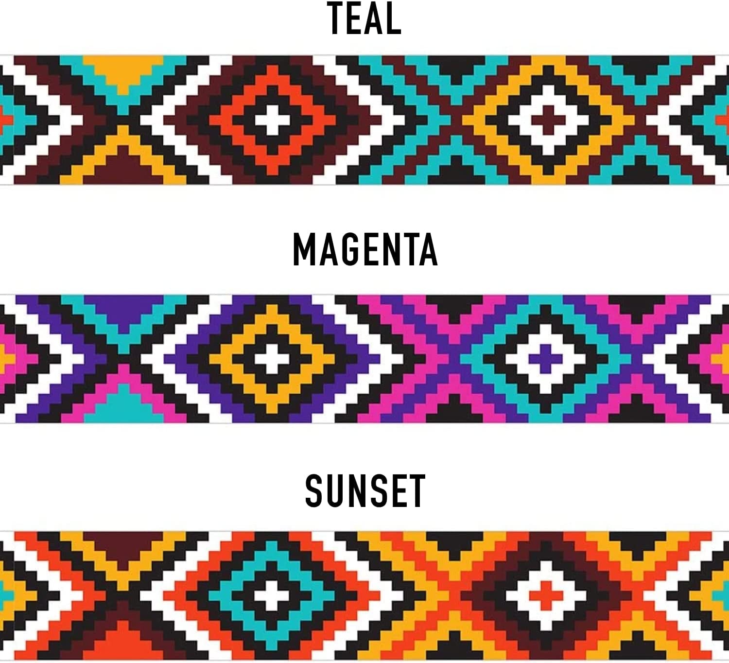 Nylon Dog Collar Aztec Geometric Pattern Ethnic Teal 10-13 Inch