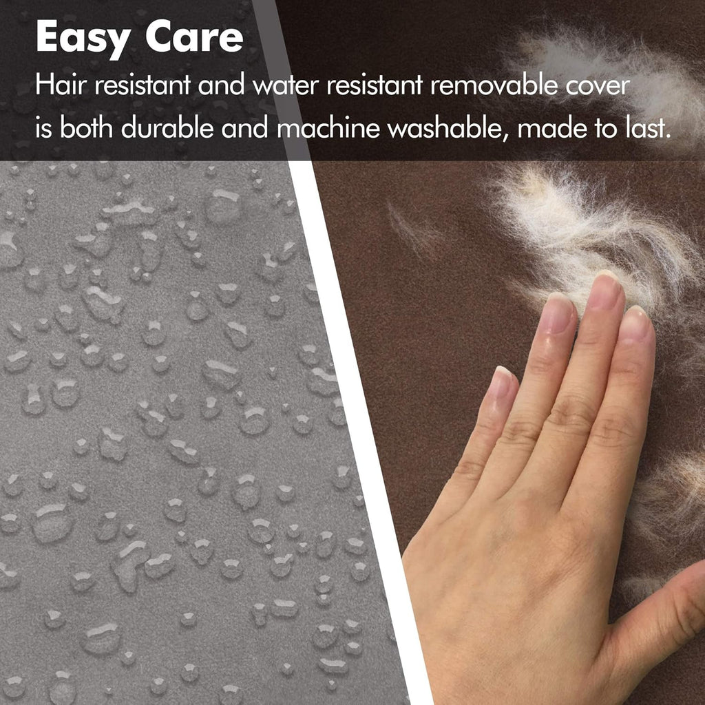 Friends Forever X-Large Dog Bed, Orthopedic Dog Sofa Memory Foam Mattress, Calming Dog Couch Bed, Wall Rim Pillow, Water Resistant Liner, Washable Cover, Non-Slip Bottom, Chester, X-Large Khaki Beige