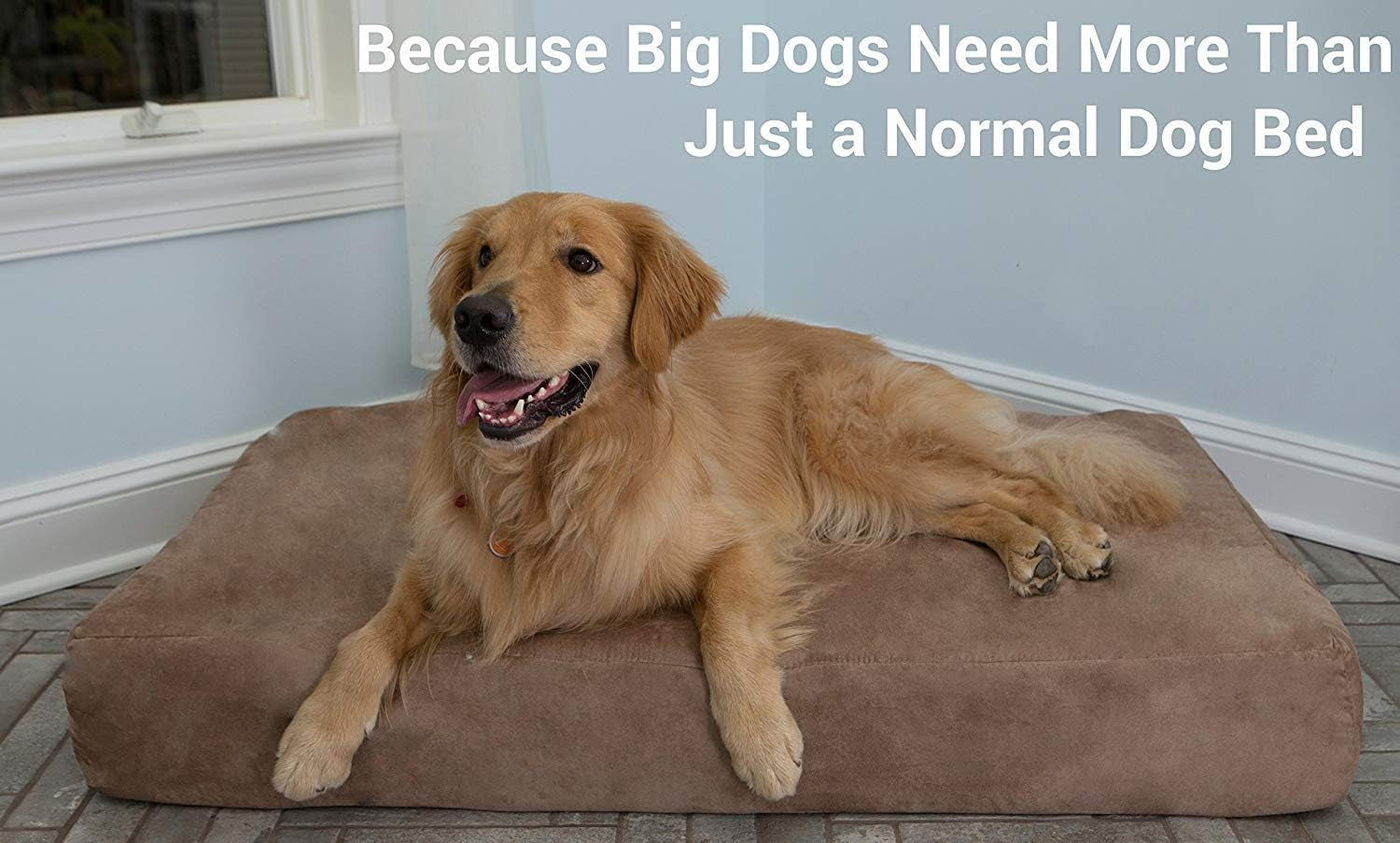 Barker Beds Giant Orthopedic Dog Bed - 7" Memory Foam Mattress - 100-300 Lbs - Joint Pain & Arthritis Support - Vet Recommended, Washable Cover - Made in USA - 60"X48"X7" - Burgundy