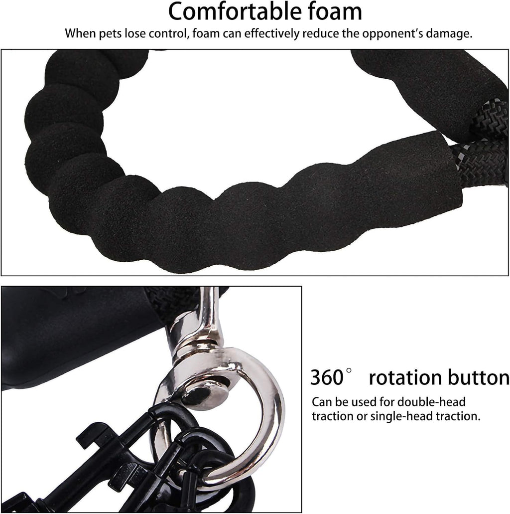 Greeney 4-Way Dog Leash, No-Tangle Multi-Dog Rope Leash, Nylon, Red