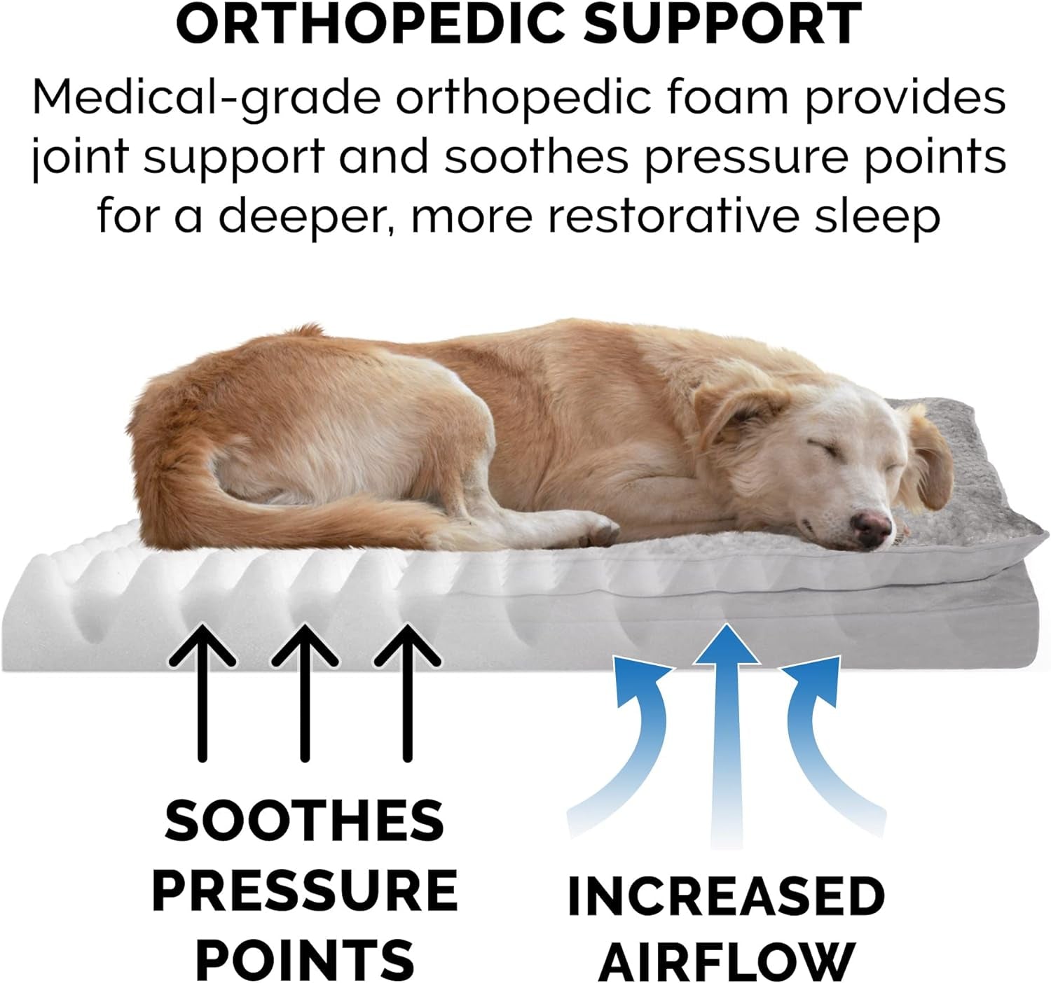 Furhaven Orthopedic Dog Bed for Medium/Small Dogs W/ Pillow Cushion Top & Removable Washable Cover, for Dogs up to 35 Lbs - Minky Plush & Suede Pillow Top Mattress - Titanium Gray, Medium