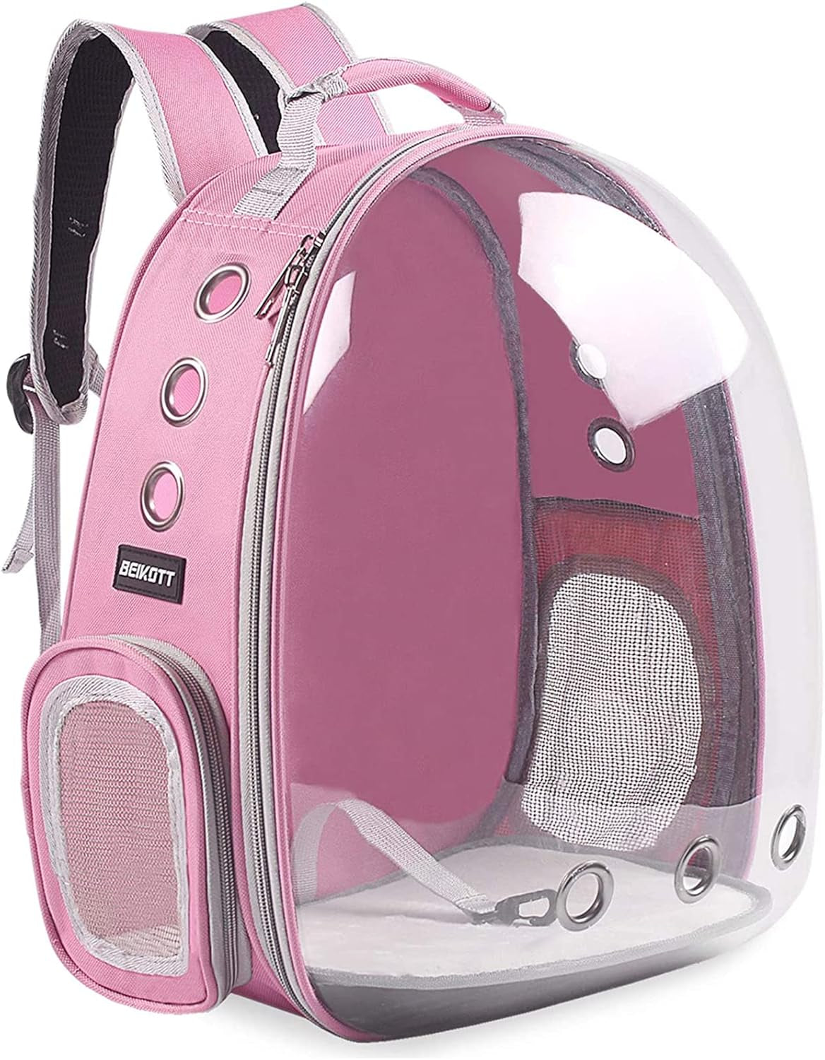 Cat Backpack Carriers, Dog Backpack, Pet Backpack for Small Cats Puppies Dogs Bunny, Airline-Approved Ventilate Transparent Bubble Backpack for Travel and Outdoor(Pink)