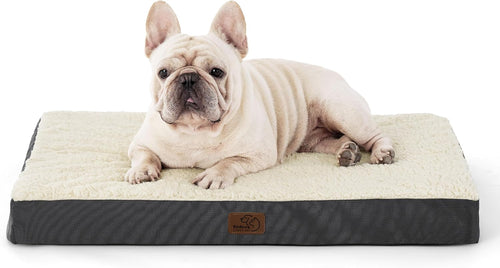 Bedsure Dog Bed Medium Size Dog - Comfy Flat Puppy Beds with Removable Washable Cover, Orthopedic Egg Crate Foam Pet Mat, Suitable for Pet up to 30 Lbs
