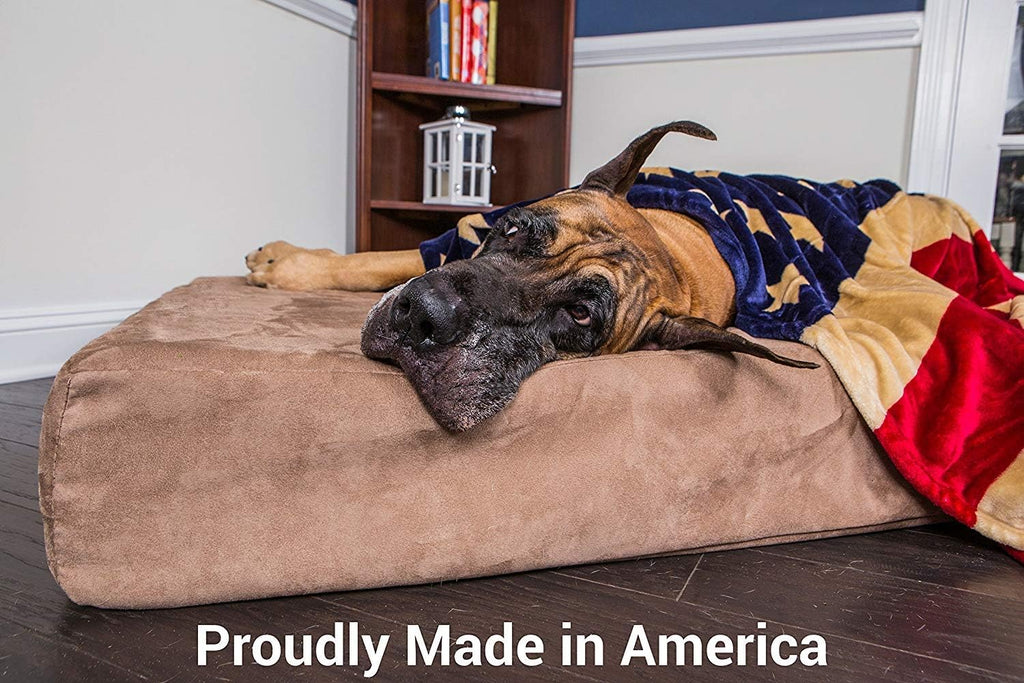 Barker Beds Giant Orthopedic Dog Bed - 7" Memory Foam Mattress - 100-300 Lbs - Joint Pain & Arthritis Support - Vet Recommended, Washable Cover - Made in USA - 60"X48"X7" - Burgundy