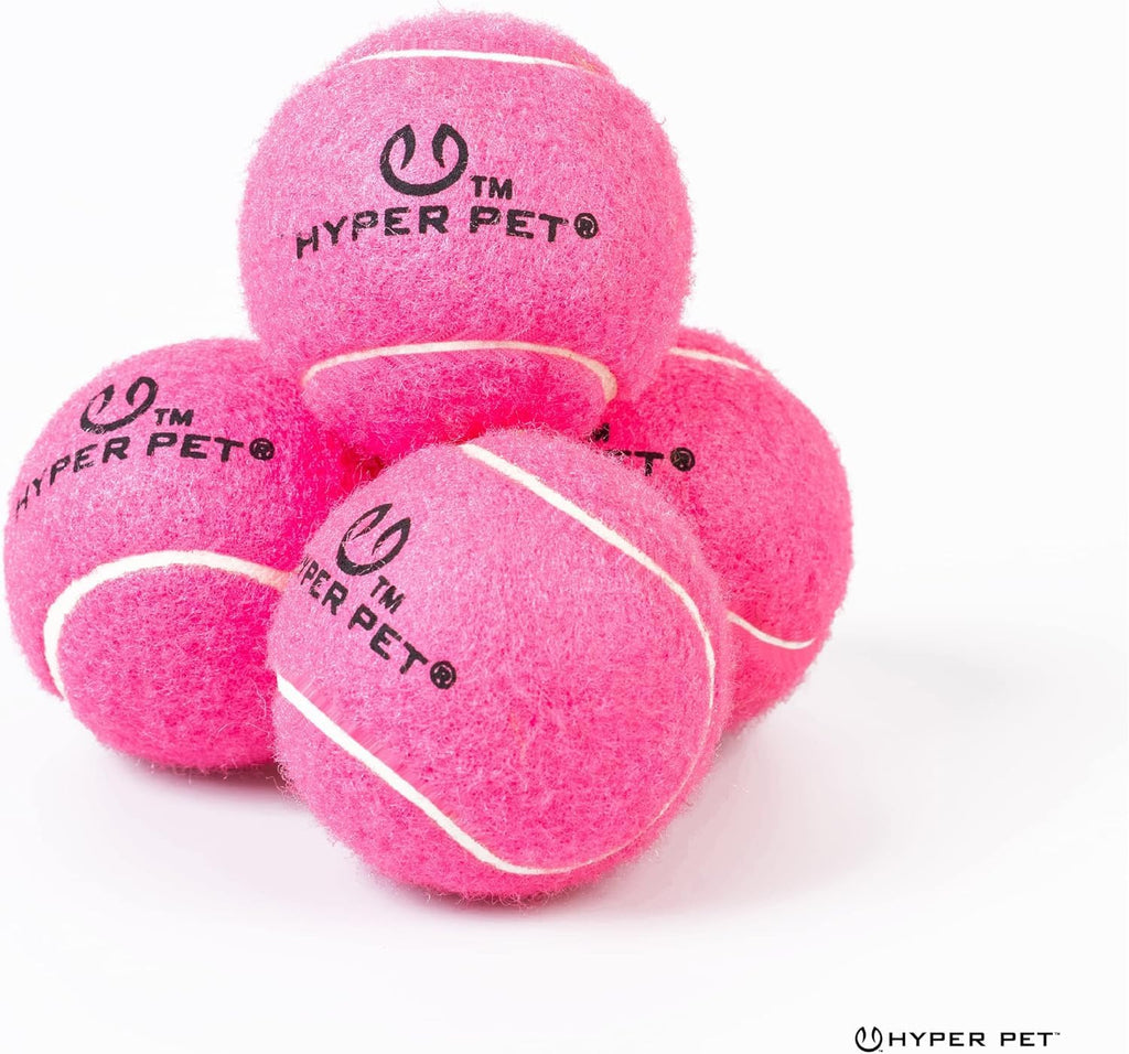 Hyper Pet MINI Tennis Balls for Dogs (Safe Dog Ball Tennis Balls for Exercise & Training) Interactive Toys Work with Hyper Pet K9 Kannon MINI Dog Ball Launcher - 4 Pack Pink