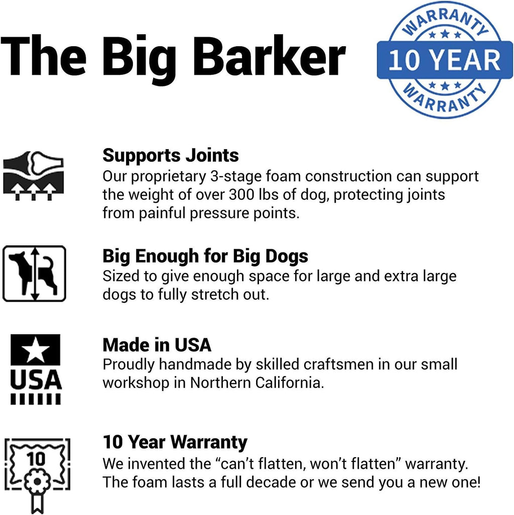 Barker Beds Giant Orthopedic Dog Bed - 7" Memory Foam Mattress - 100-300 Lbs - Joint Pain & Arthritis Support - Vet Recommended, Washable Cover - Made in USA - 60"X48"X7" - Burgundy