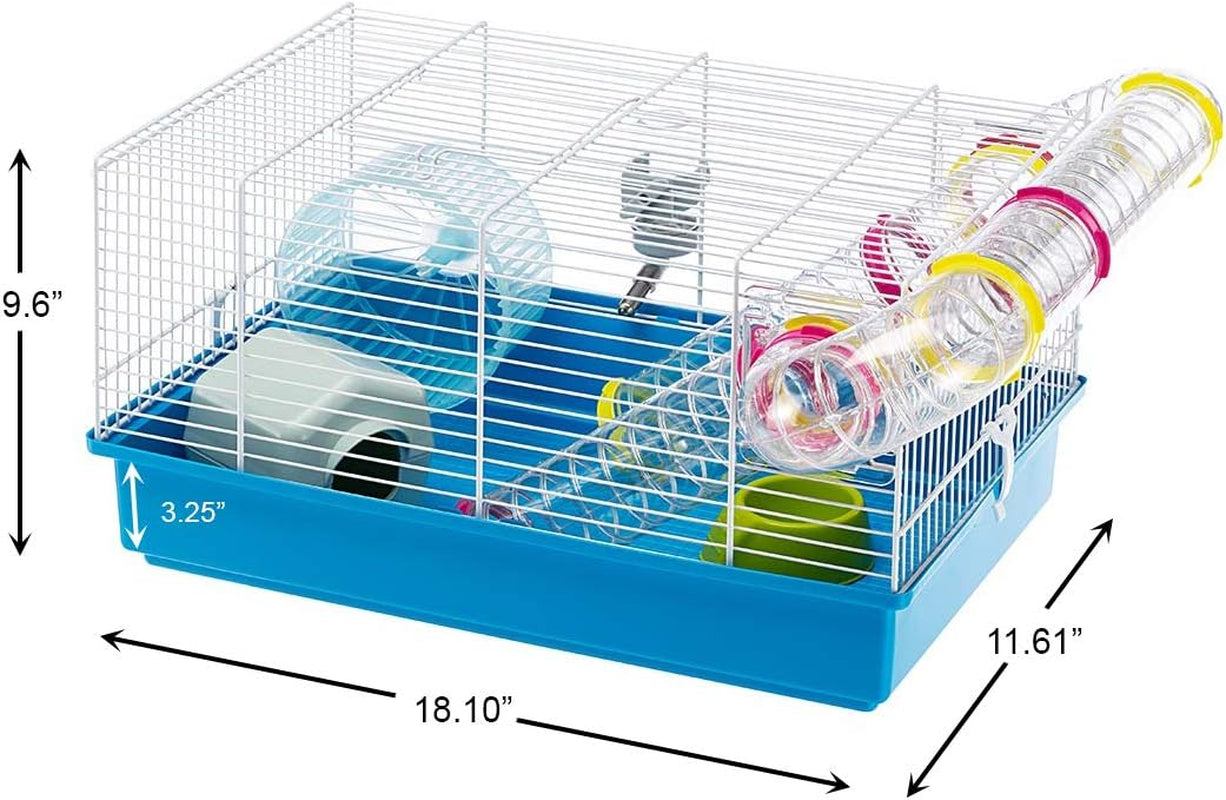 Paula Small Hamster Cage | Fun & Interactive Cage Measures Measures 18.11L X 11.61W X 9.6H & Includes All Accessories