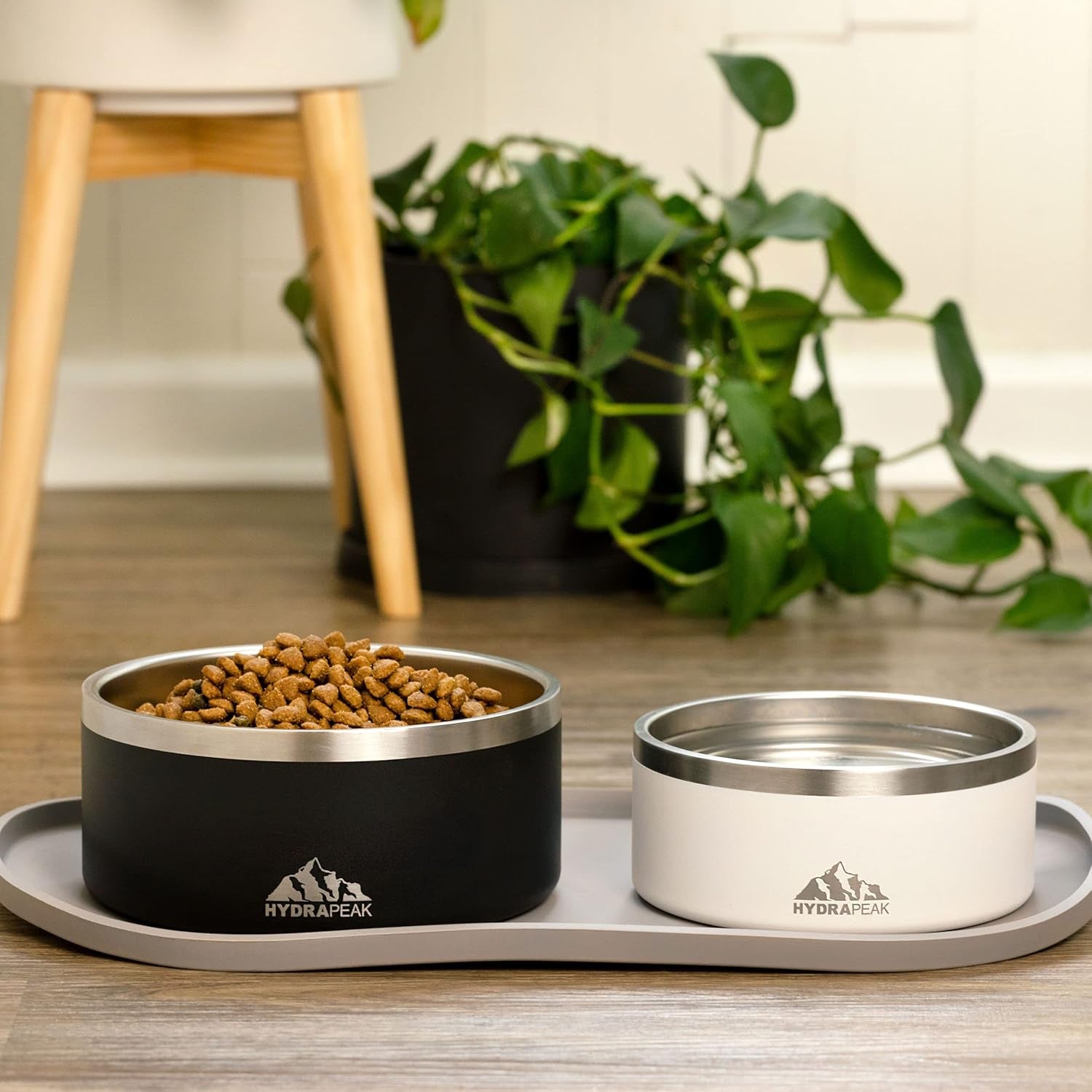 Dog Bowl; Non Slip Stainless Steel; Water and Food Dish; Large Sized and Small Dogs; 32Oz 64Oz; Multiple Sizes | 8 Cup | Graphite