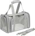 Cat and Dog Carrier, Suitable for Small and Medium-Sized Cats and Puppies, Airline-Approved Carrier, Soft Material, Foldable Travel Dog Carrier - Gray